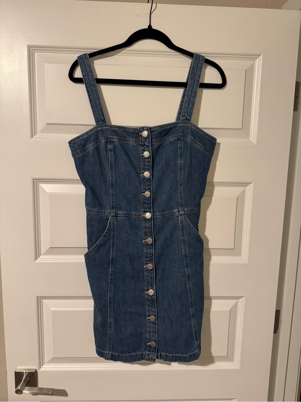 Levi’s Denim Button-Front Mini Dress in Blue